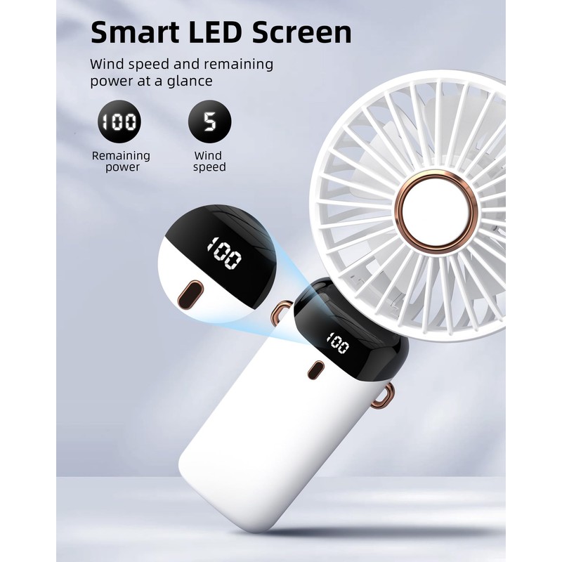 Koonie Portable Handheld Fan, Battery Operated Fan with Base, 8