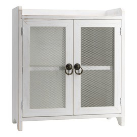 COLLECTIVE HOME - 2 Tiered Storage Cabinet, Countertop Cabinet, Wood Organizer for Kitchen Living Room Bedroom Bathroom Office with Magnetic Door, 15.75 x 14.5 x 6.5, White, 02