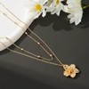 Calkkrer Gold Metal Folded Flower Pendant Necklace, Chunky Women's Jewellery,