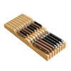 Bamboo In-Drawer Knife Block for 15 Knives(Not Included), Knife Drawer