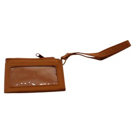 Victoria's Secret PINK Small Wallet Keychain for Women & Men, Zip Card Case, ID Card Holder, Slim Wallet Wristlet w/ Pockets (Caramel)