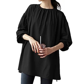Kobe Lettuce, Rash Guard, Blouse, Top, Tunic, UV Protection, UV Protection, Layered, Pool, Sea (S193), Black