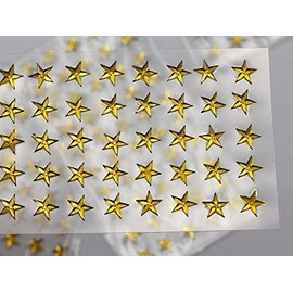 6mm Amber LQ32 Star Self Adhesive Acrylic Rhinestones Plastic Face Gems Stick On Body Jewels for DIY Cards and Invitations Crafts Bling Sticker - 5 Sheets - 250PCS