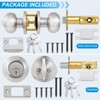 Plustool 4 Pack Exterior Door Lock Set, Satin Nickel Door