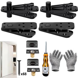 Hidden Door Hinge, Pivot Hinge - 570LBS Load-Bearing Heavy Duty 360° Door Kit Rotation Invisible Hinges for Secret Door, Hardware for Secret Doors, Bookcase (ZJ-2set)