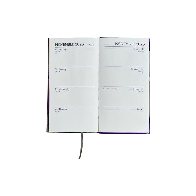 2025 Slim Week To View Hardback Diary with Pen (Botanical