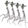 4Pcs Shoe Clips 4 Diamond Tassel Claw Chain Women's Boots