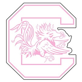 South Carolina Decal (PINK C GAMECOCK DECAL (3''4''6''12''18''), 4 in)