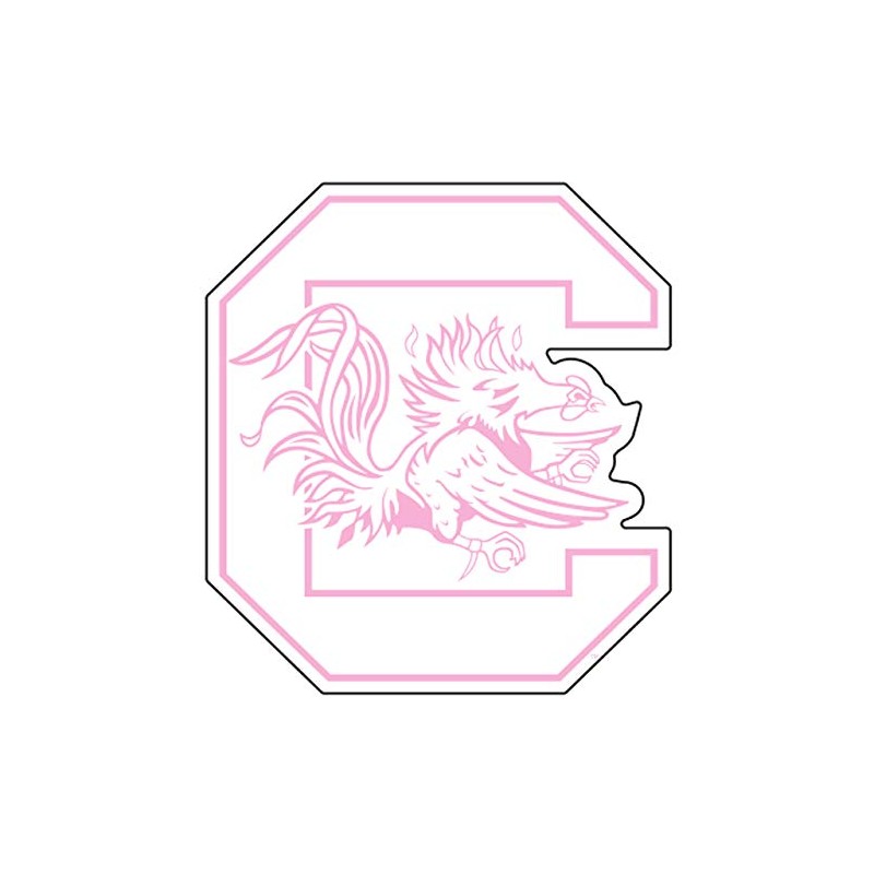 South Carolina Decal (PINK C GAMECOCK DECAL (3''4''6''12''18''), 4 in)