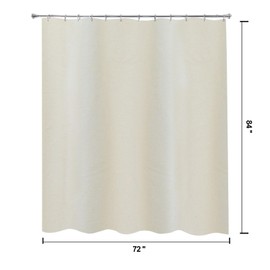YISURE Beige Cotton Shower Curtain 72x84 Inch, Natural Extra Long Fabric Shower Curtain for Bathroom Hotel Luxury Washable