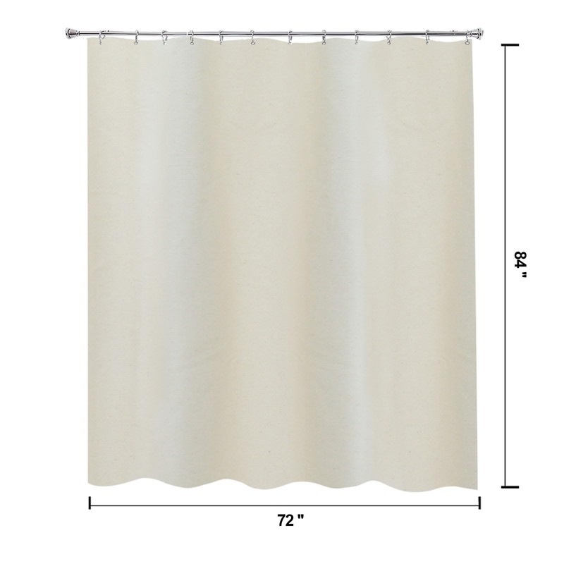 YISURE Beige Cotton Shower Curtain 72x84 Inch, Natural Extra Long