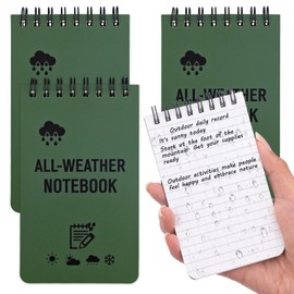 HaoHanEup 4 Pack Mini Waterproof Notebook, 3x5in Pocket Notepads, All-Weather Memo Pads with Top-Spiral, Grid Paper Tactical Steno Pads, 50 Page Military Mini Notebook for Office, Outdoors