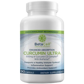 BETACELL Turmeric Curcumin with Black Pepper - Turmeric Supplements - Curcumin Supplement - Vitamins for Men and Women - Turmeric Curcumin with Bioperine - Organic Turmeric Extract - 90 Capsules