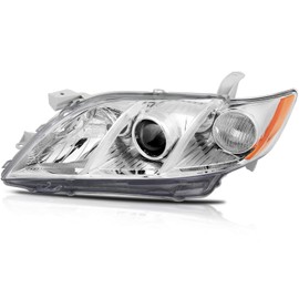 OCPTY Compatible For Toyota Camry 2007-2009 Headlight Headlamps Chrome Housing Amber Reflector