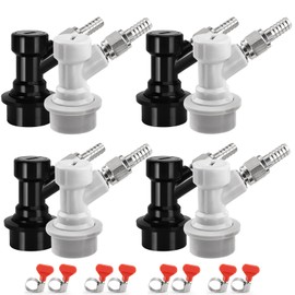 4 Pairs Ball Lock Keg Quick Disconnect, 5/16” & 1/4” Barb Corny Keg Fitting