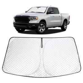 ZATOTOO Windshield Sun Shade for 2019-2023 Ram 1500 Car Window Shades for Front Windshield Ultra-Bright Reflective Sun Shade for Car Windshield, Front Window Sun Shade Blocks UV Rays Reduces The Heat
