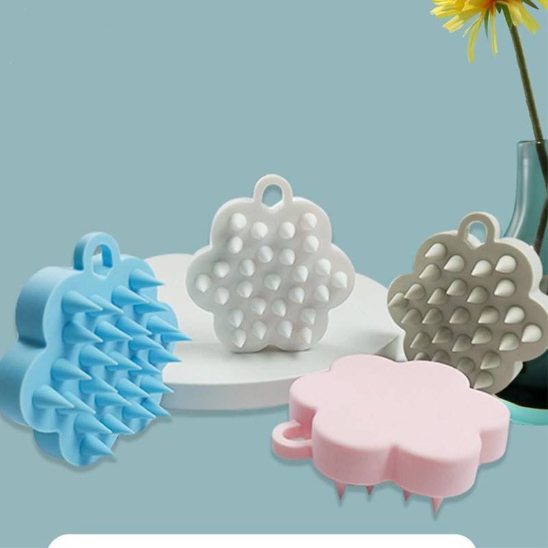 頭皮マッサージ 2個 スカルプブラシ シャンプーブラシ ヘッドマッサージ 頭皮ブラシ (グレイッシュピンク)