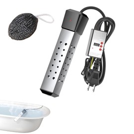 AOKOWN 2026 Enhanced Cast Heater, Aquarium Heater, 2000 W, Automatic Power Off, Hot Water Heater for Bathtubs, Immersion Water Heater, Water Kettle, Rapid Heating, Temperature Adjustment, 304 Stainless Steel, Safe, Fast Heating High Power Water Boiling W