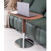 Zpnevx Large Adjustable Swivel Table, Saddle Leather Cover & Metal