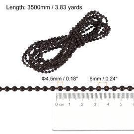 uxcell Blinds Beaded Chain Cord, 3.83 Yards Roman Vertical Roller Shades for Window Curtain Blind Replacement Parts, Coffee