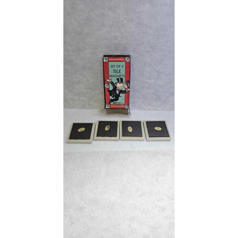 Vintage 1998 Monopoly Game Set of 4 Ceramic Tile Magnets