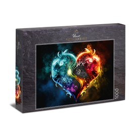 Ulmer Puzzleschmiede - Puzzle "Magic Heart" - Bright Effective Heart Puzzle with 1000 Pieces from the Magic Colours Collection - Puzzle Quality Made in Germany