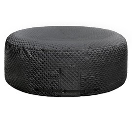 UCEDER Insulated Inflatable Hot Tub Cover,Round Spa Thermal Cover with External Heater/Pump Install Door Design,Energy-Saving and Eco-Friendly for Keeping Warm(Black,71" D x 28" H)