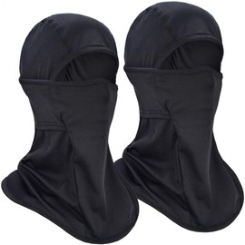 Headshion Summer Balaclava Ski Mask, 2-Pack Pasamontañas para Hombres y Mujeres, Enfriamiento Bufandas para Ciclismo Esquí Protección Solar (2 Negro