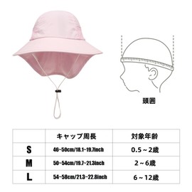 Umeloeo Baby Cap, Children's Sun Visor, Kids' Hat, Chin Strap, Cute, Fisherman Hat, UV Protection, Spring and Summer, Sunscreen, For Spring, Summer, Autumn, Baby Cap, Girls, Boys, Adjustable, Folding,