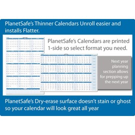 Fiscal/Academic Split Year July 2028 to June 2029 Vertical 12 Month Wall Calendar 48" x 32" - Dry & Wet Erasable with Next Year Planner Area. Complete with Fine tip Dry-erase Marker and Eraser