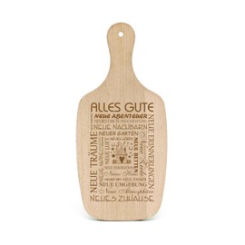 Dekolando Housewarming Gift New House New Happiness - Housewarming Gift Engraved Chopping Board - Alles Gute im neuen Zuhause - Wooden Board Kitchen Decoration 34 x 15 cm