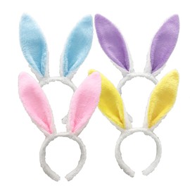Cicogna Rabbit Ears Headband Rabbit Ears Colorful Bunny Girl Cosplay Costume, 8 Colors to Choose from, Costume, Halloween Animal (4 Color Set(Pink + Blue + Yellow + Purple))
