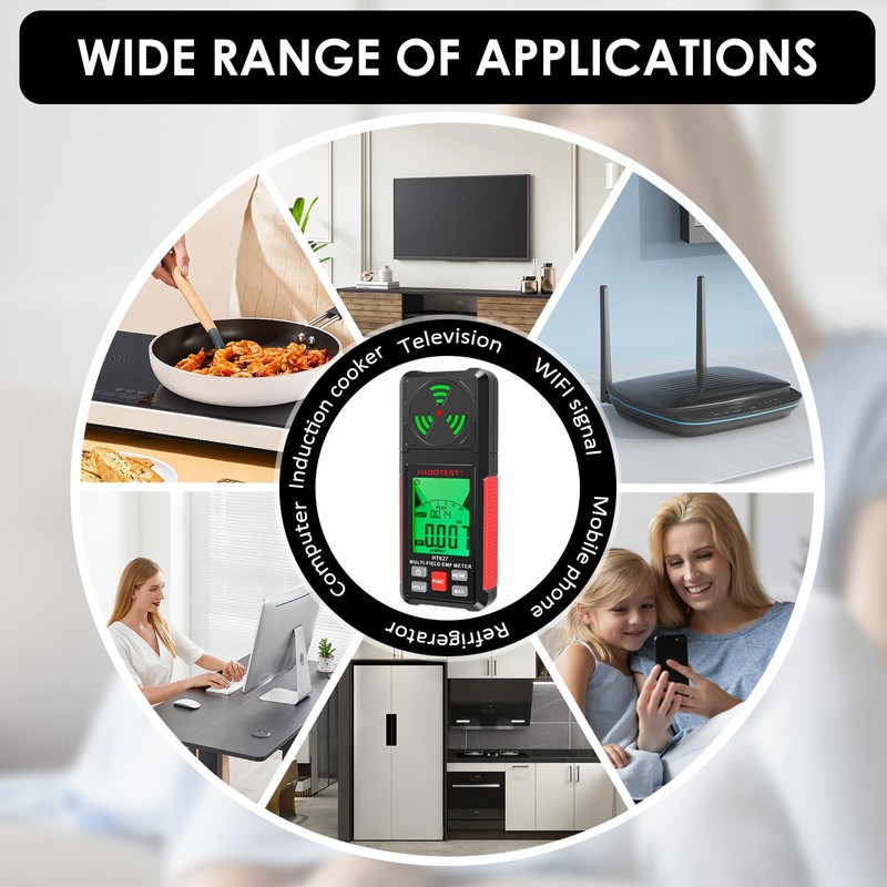 Electromagnetic Field Radiation Detector,Portable 2.26inch LCD Display EMF Reader Meter