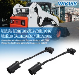 WIKIBB OBD2 Diagnostic Adapter Compatible with Diagnostic Service Analyzer v90, OBD2 Diagnostic Tool Cable Connector Harness for Bobcat, 2Pcs Black