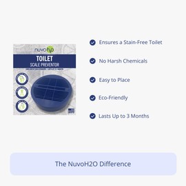 NuvoH2O Toilet Scale Preventer Pack – Hard Water Ring Remover and Limescale Control – Citrus Boost with Polyphosphate Formula – 3-Month Use – Drop-In Toilet Tank Treatment