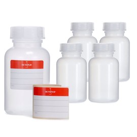 Parent Transparent Wide-Neck Bottles with Transparent Lids, 5 X, 250 ml