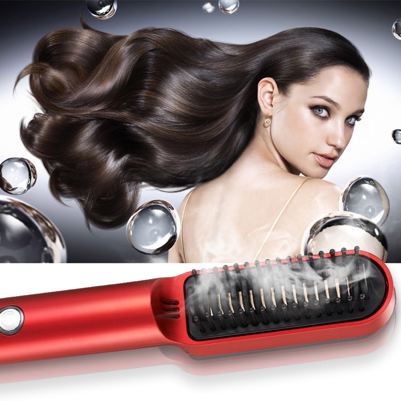 Professional Straight Hair Comb Wireless Rechargable Hair Straightener & Curler