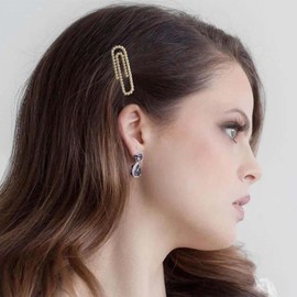 Andelaisi Boho Pearl Hair Clip Barrette Gold Pearl Hairpin Clips Vintage Paper Clip Hair Barrette Clip Tiny Pearl Head Clip Accessories for Women and Girls Headdress