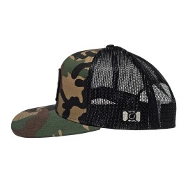 Central Clothing Co. Safety Third Flat-Bill Trucker Hat - Camo/Black, Snap-back