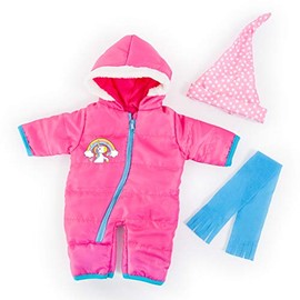 Bayer Design 83881AA Doll Clothes, Doll Outfit, Multi-piece Doll Dressing, Doll Accessories, Pink, Turquoise, 33-38 cm