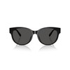 Coach Women's HC8430D Round Sunglasses, Black/Grey Solid, 56 mm