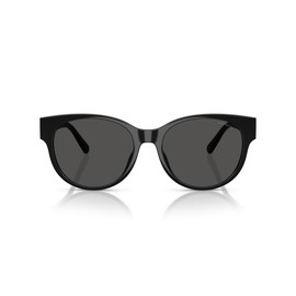 Coach Women's HC8430D Round Sunglasses, Black/Grey Solid, 56 mm