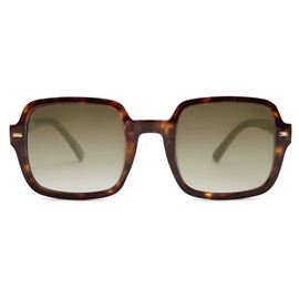 SOJOS Retro Square Polarized Sunglasses for Women Men Classic Trendy Sunnies SJ2226, Brown Tortoise/Brown