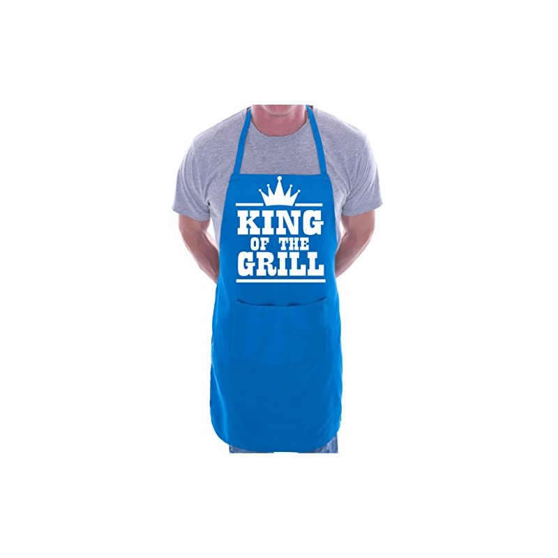 Print4U King Of The Grill BBQ Cooking Novelty Apron Blue