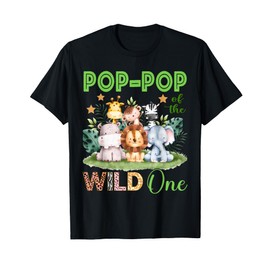 Pop Pop Of The Wild One 1st Birthday Safari Family Matching T-Shirt