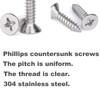 M5 x 25mm Self Tapping Screws, Phillips Flathead 304 Stainless