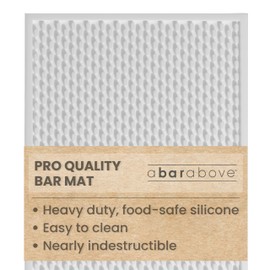 A Bar Above Heavy Duty Bar Mat, Food Safe Silicone Mat, Bar Mats for Countertop, Commercial Strength Bartender Accessories, Dish Drying Mat for Kitchen Counter, Barista Accessories, 12” x 18”