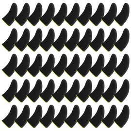 WLLHYF Pack of 50 Gaming Finger Sleeves, Carbon Fibre, Elastane, Breathable, Anti-Sweat, Finger Sleeves, Touchscreen Finger Gloves, Thumb Sleeves, Finger Covers, Finger Cribs, Mobile Gaming