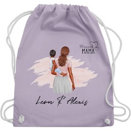 Geschenk mit Namen personalisiert by Shirtracer - Gym Bag Backpack - Mum Baby Gift I Gift Ideas Birth, 02 Pastel Purple, Unit size