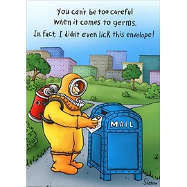 Body Suit At Mailbox - Oatmeal Studios Funny Get Well Card